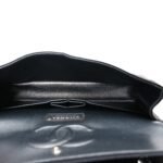 Iridescent Caviar Chevron Quilted Medium Double Flap Black - Image 5