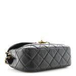 Shiny Lambskin Quilted Mini Maxi CC Flap Black - Image 4