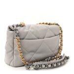 Lambskin Quilted Medium Chanel 19 Flap Grey - Image 3