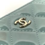 Patent Quilted Small Cosmetic Case Light Blue - Image 9
