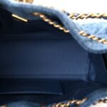 Washed Denim Quilted Mini Chanel 25 Handbag Blue - Image 5