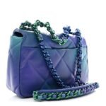 Tie Dye Calfskin Quilted Medium Chanel 19 Flap Blue Purple - Image 2