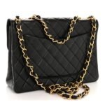 Lambskin Quilted Jumbo Single Flap Black - Image 3