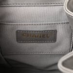 Lambskin Quilted Small Duma Drawstring Backpack Grey - Image 5