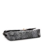 Metallic Brocade Quilted Medium Double Flap Dark Grey - Image 4