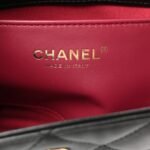 Lambskin Quilted Small Chain Hobo Black - Image 6