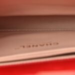 Iridescent Calfskin Quilted Small Straight Lined Flap Red - Image 7