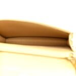 Lambskin Quilted Pearl Crush Clutch With Chain Yellow - Image 5