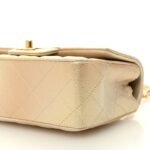 Metallic Goatskin Quilted Mini Rectangular Flap Gold - Image 10