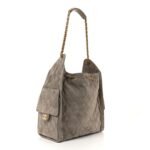 Suede Quilted Medium Chanel 25 Handbag Grey - Image 4