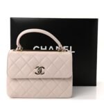Lambskin Quilted Small Trendy CC Flap Dual Handle Bag Lilas Lilac - Image 11