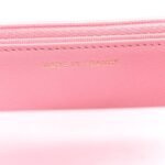 Lambskin Quilted Pick Me Up Wallet On Chain WOC Light Pink - Image 7