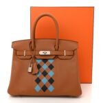 Swift Epsom Tressage Birkin 30 Gold Bleu de Nord Bleu Indigo - Image 11