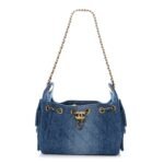 Washed Denim Quilted Mini Chanel 25 Handbag Blue