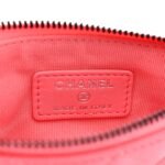 Lambskin Quilted Small Cosmetic Case Coral Pink - Image 6