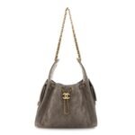 Suede Quilted Small Chanel 25 Handbag Dark Grey