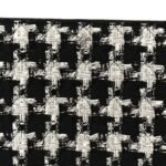 Tweed Quilted Medium Cosmetic Pouch Black Ecru White - Image 8