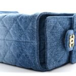 Washed Denim Quilted Mini Chanel 25 Handbag Blue - Image 11