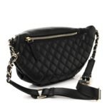 Lambskin Quilted Waist Bag Fanny Pack Black - Image 3