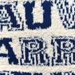 Mixed Fibers Lambskin Venise Biarritz Maxi Tote Blue White - Image 8