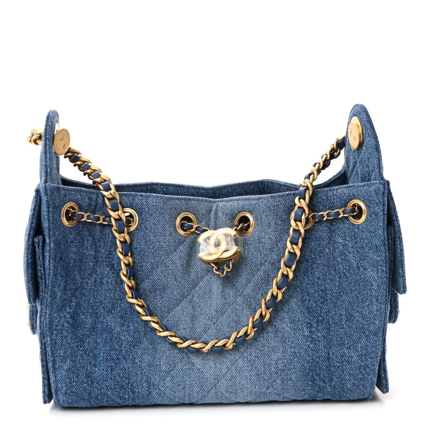 cb085fe6defd501da9664e79be11943e.jpg Washed Denim Quilted Mini Chanel 25 Handbag Blue - Image 1
