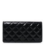 Patent Calfskin Quilted Yen Wallet So Black