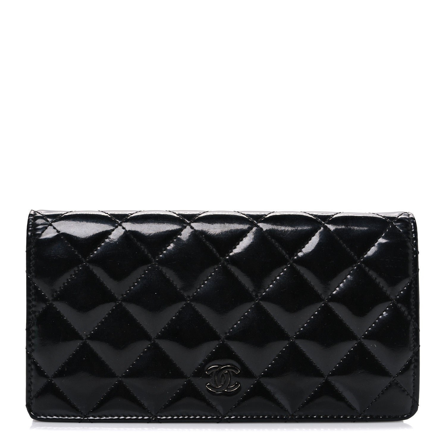 cb72e0992fc1ee0f5305103851b3623c.jpg Patent Calfskin Quilted Yen Wallet So Black - Image 1