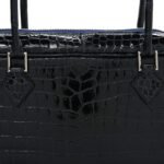 Shiny Porosus Crocodile Plume Elan 28 Bleu Marine - Image 9