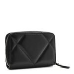 Lambskin Quilted Chanel 19 Zip Around Coin Purse Wallet Black - Image 3