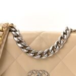 Lambskin Quilted Medium Chanel 19 Flap Beige - Image 8