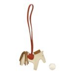 Milo Lambskin Grigri Rodeo Horse Bag Charm PM Craie Sesame Cornaline - Image 2