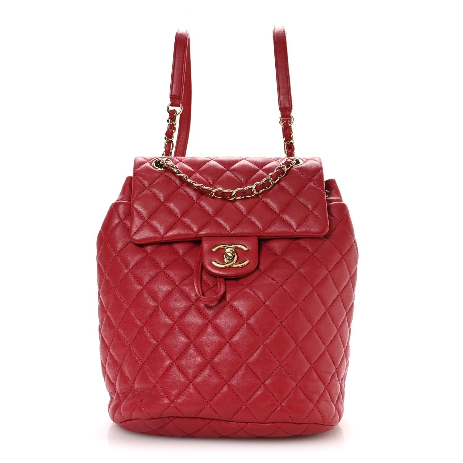 cfbb9bcaf837aa47662be589fc22152b.jpg Lambskin Quilted Small Urban Spirit Backpack Dark Pink - Image 1