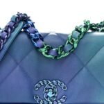 Tie Dye Calfskin Quilted Medium Chanel 19 Flap Blue Purple - Image 7