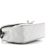 Metallic Lambskin Quilted Mini Rectangular Flap Silver - Image 9