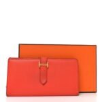 Epsom Bearn Gusset Wallet Orange Poppy - Image 7