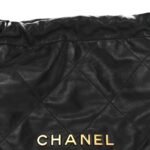 Shiny Calfskin Quilted Small Chanel 22 Black - Image 6