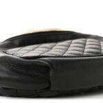 Lambskin Quilted Waist Bag Fanny Pack Black - Image 9
