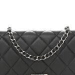 Lambskin Quilted Boy Wallet On Chain WOC Black - Image 9
