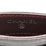 Lambskin Quilted Card Holder Black - Image 6