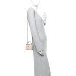 Lambskin Quilted Top Handle Mini Vanity Case With Chain Beige - Image 2