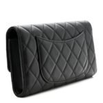 Lambskin Quilted Travel Wallet Black - Image 4
