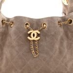 Suede Quilted Mini Chanel 25 Handbag Dark Grey - Image 8
