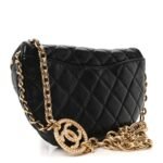 Lambskin Pearl Quilted CC Belt Bag Black - Image 3