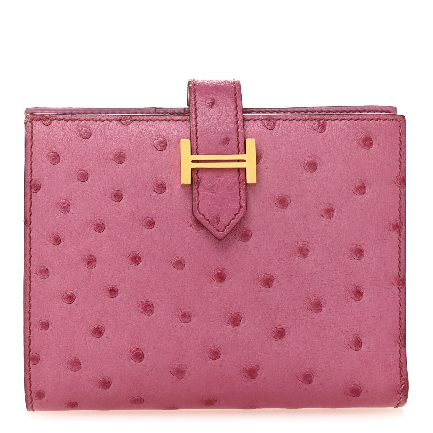 d9e12b6d4e12fcbff111853653d8349b.jpg Ostrich Bearn Compact Wallet Fuchsia - Image 1