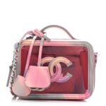 PVC Lambskin Filigree Small CC Filigree Vanity Case Pink Multicolor