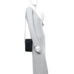 Lambskin Quilted Chain Around Phone Holder Black - Image 2