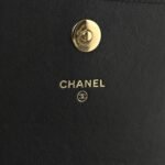 Lambskin Quilted Flap Shoulder Bag Chain Black - Image 6