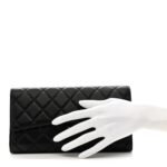Lambskin Quilted Travel Wallet Black - Image 2