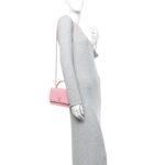 Lambskin Quilted Pick Me Up Wallet On Chain WOC Light Pink - Image 2