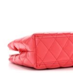 Shiny Aged Calfskin Quilted Nano Kelly Shopper Red - Image 9